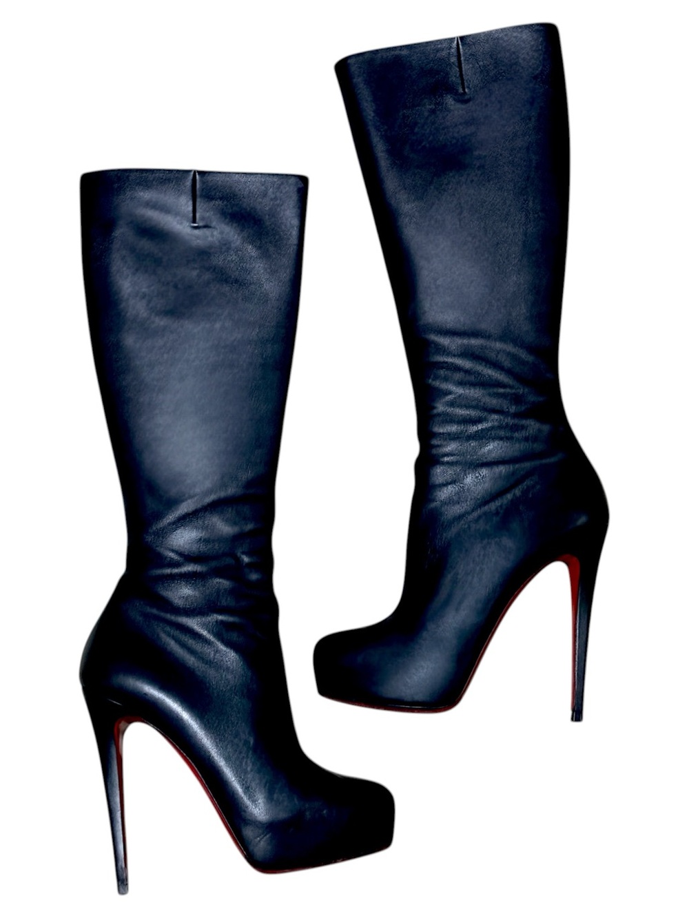Christian Louboutin black leather tall boots size 36